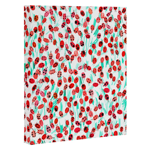 Ninola Design Cute Spring Ladybugs Art Canvas