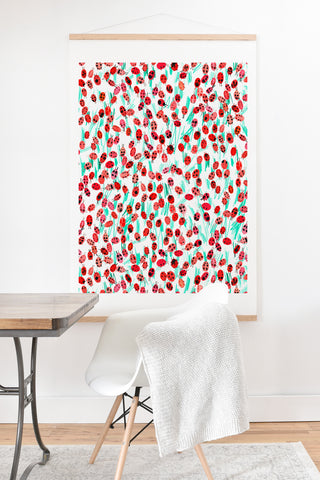 Ninola Design Cute Spring Ladybugs Art Print And Hanger