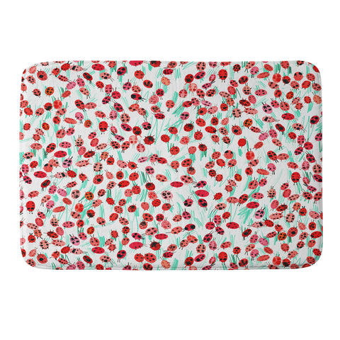 Ninola Design Cute Spring Ladybugs Memory Foam Bath Mat