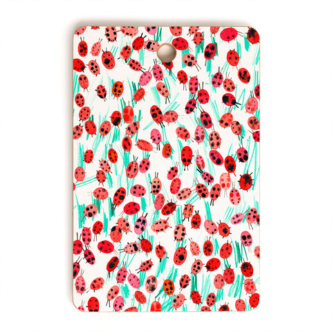Ninola Design Cute Spring Ladybugs Cutting Board Rectangle