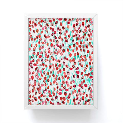 Ninola Design Cute Spring Ladybugs Framed Mini Art Print