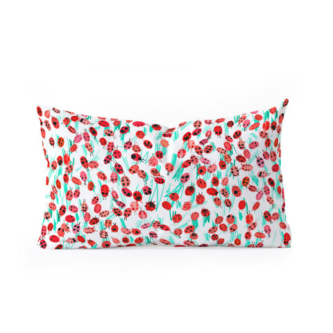 Ninola Design Cute Spring Ladybugs Oblong Throw Pillow