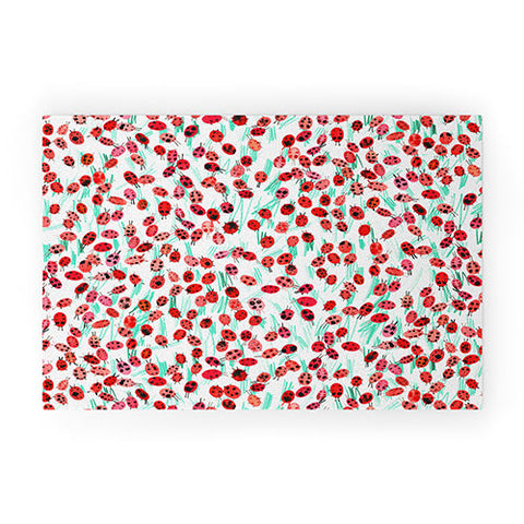 Ninola Design Cute Spring Ladybugs Welcome Mat