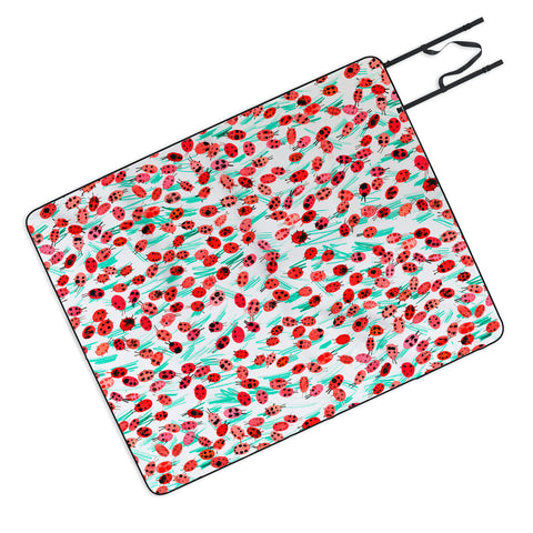 Ninola Design Cute Spring Ladybugs Picnic Blanket