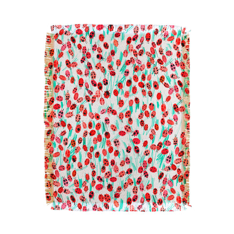 Ninola Design Cute Spring Ladybugs Throw Blanket