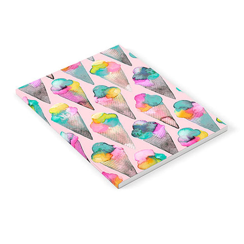 Ninola Design Cute Summer Ice Cream Cones Pink Notebook