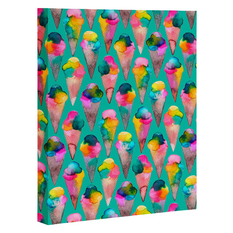 Ninola Design Cute Summer Sweet Ice Cream Cones Art Canvas
