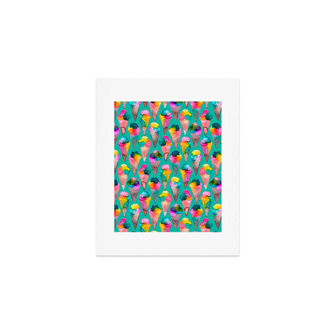 Ninola Design Cute Summer Sweet Ice Cream Cones Art Print