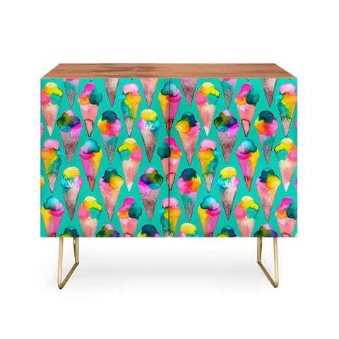 Ninola Design Cute Summer Sweet Ice Cream Cones Credenza