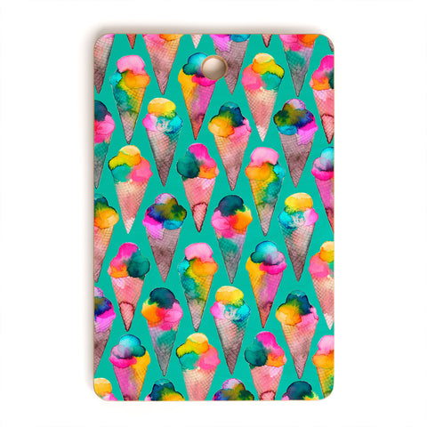 Ninola Design Cute Summer Sweet Ice Cream Cones Cutting Board Rectangle