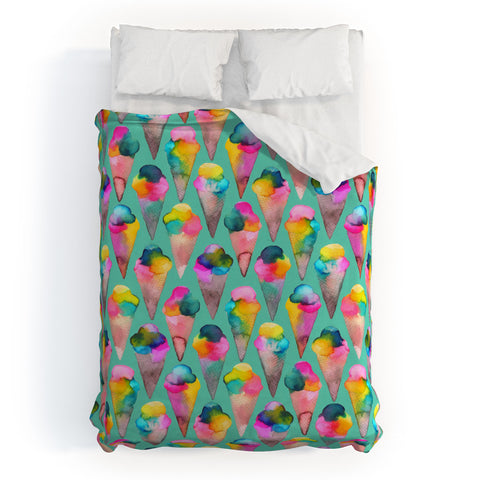 Ninola Design Cute Summer Sweet Ice Cream Cones Duvet Cover