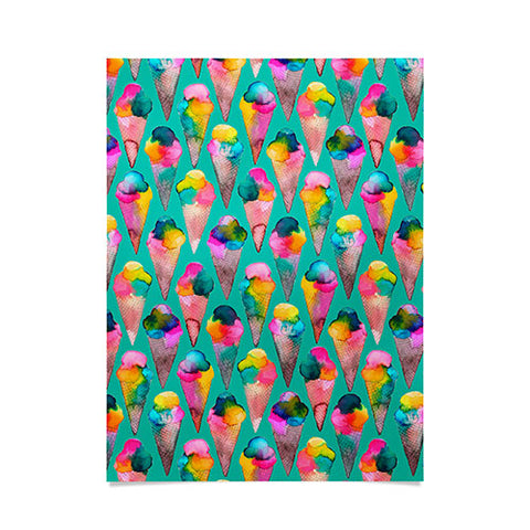 Ninola Design Cute Summer Sweet Ice Cream Cones Poster