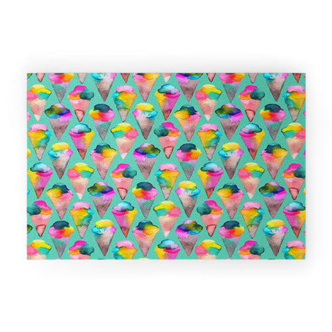 Ninola Design Cute Summer Sweet Ice Cream Cones Welcome Mat