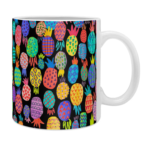 Ninola Design cute tropical pineapples black Coffee Mug