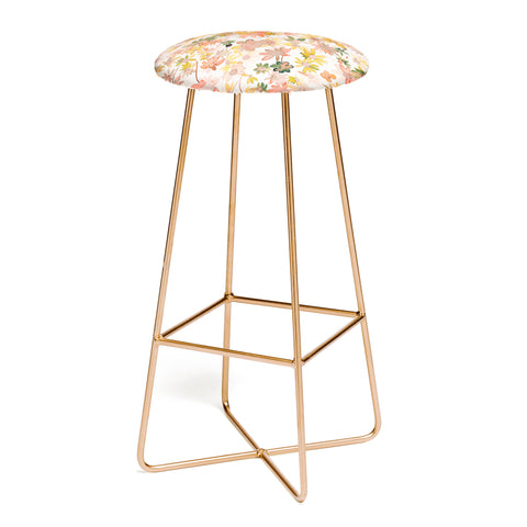 Ninola Design Daisies Countryside Coral Bar Stool