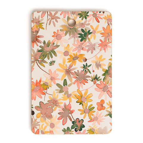 Ninola Design Daisies Countryside Coral Cutting Board Rectangle