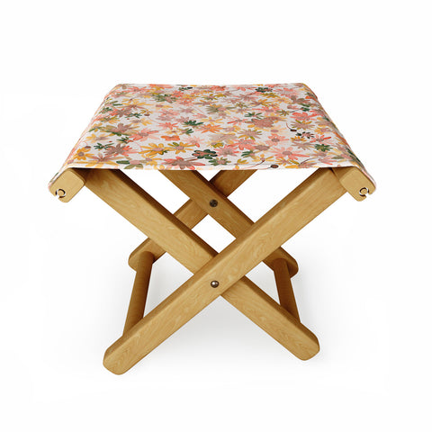 Ninola Design Daisies Countryside Coral Folding Stool