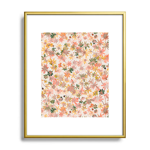 Ninola Design Daisies Countryside Coral Metal Framed Art Print