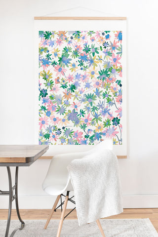 Ninola Design Daisies Spring blooms Art Print And Hanger