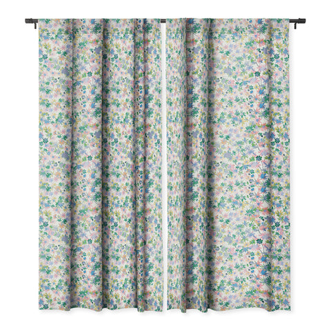 Ninola Design Daisies Spring blooms Blackout Window Curtain
