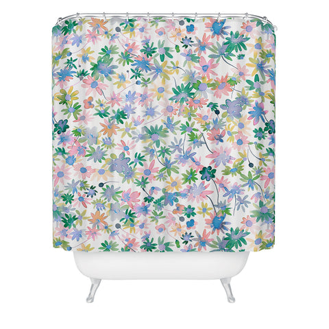 Ninola Design Daisies Spring blooms Shower Curtain