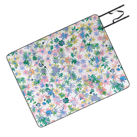 Ninola Design Daisies Spring blooms Picnic Blanket