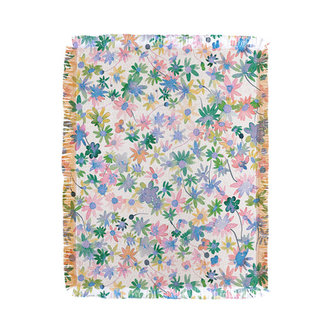 Ninola Design Daisies Spring blooms Throw Blanket
