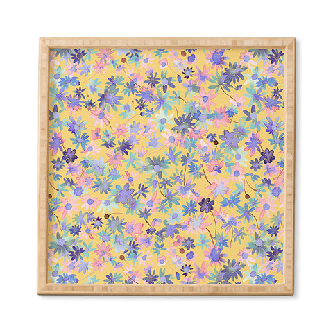 Ninola Design Daisies Spring Yellow Framed Wall Art