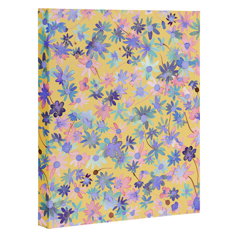 Ninola Design Daisies Spring Yellow Art Canvas