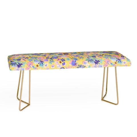 Ninola Design Daisies Spring Yellow Bench