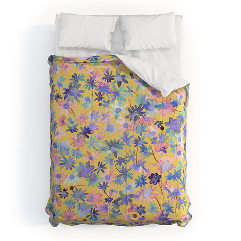 Ninola Design Daisies Spring Yellow Comforter