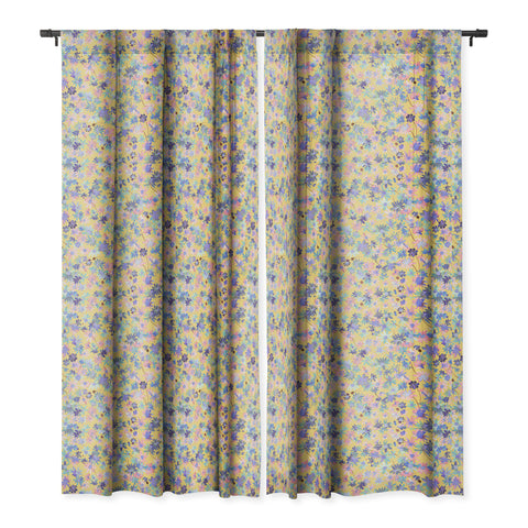 Ninola Design Daisies Spring Yellow Blackout Window Curtain