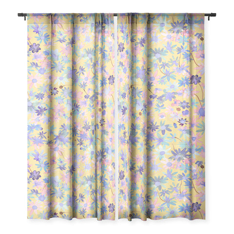 Ninola Design Daisies Spring Yellow Sheer Non Repeat