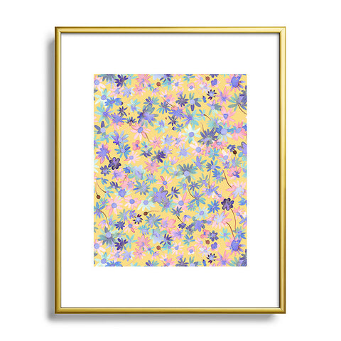 Ninola Design Daisies Spring Yellow Metal Framed Art Print
