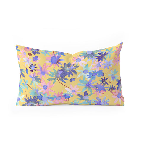 Ninola Design Daisies Spring Yellow Oblong Throw Pillow