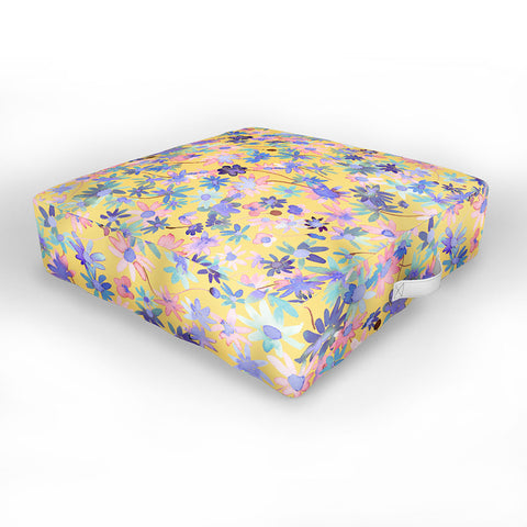 Ninola Design Daisies Spring Yellow Outdoor Floor Cushion