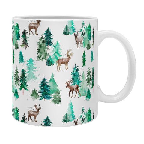 Ninola Design Deer Forest Watercolor Coffee Mug