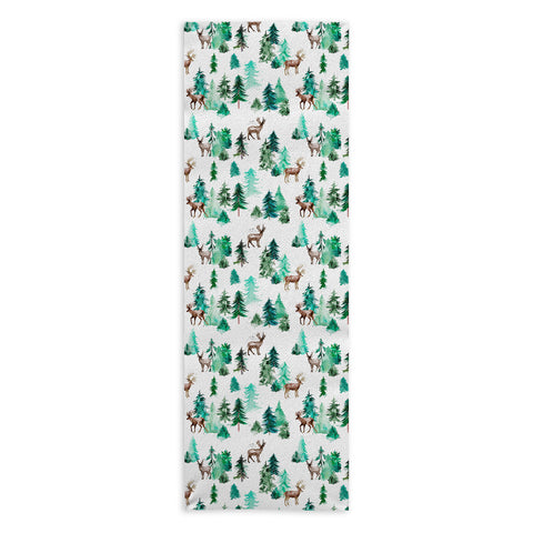 Ninola Design Deer Forest Watercolor Yoga Towel