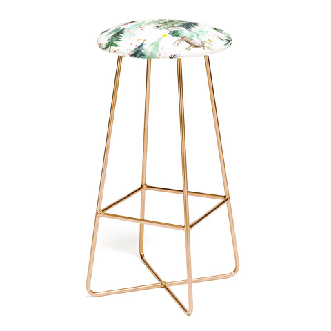 Ninola Design Deers and Christmas trees Bar Stool