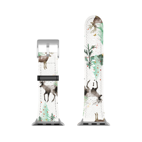 Ninola Design Deers and Christmas trees Apple Watch Band