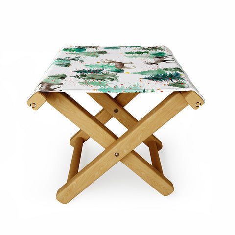 Ninola Design Deers and Christmas trees Folding Stool