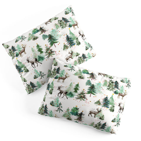 Ninola Design Deers and Christmas trees Pillow Shams