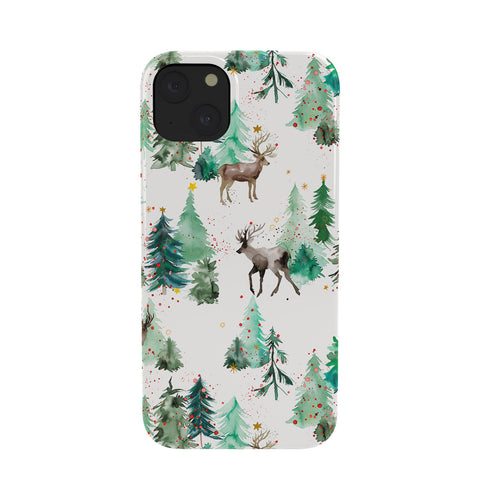 Ninola Design Deers and Christmas trees Phone Case