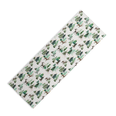 Ninola Design Deers and Christmas trees Yoga Mat