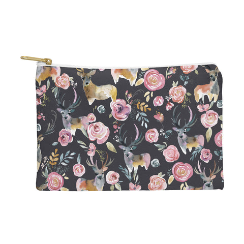 Ninola Design Deers and flowers Anthracite Pouch