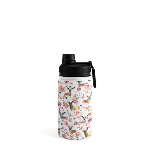 Ninola Design Deers and flowers Rustic white Water Bottle