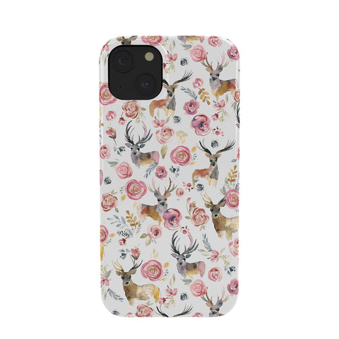 Ninola Design Deers and flowers Rustic white Phone Case