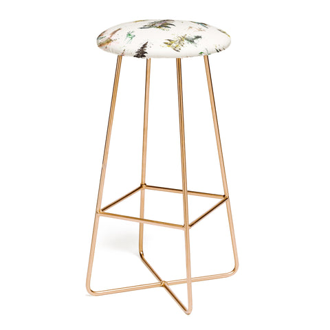 Ninola Design Deers and trees forest Beige Bar Stool