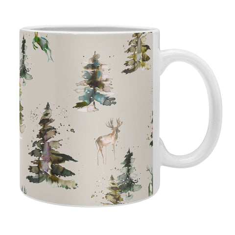 Ninola Design Deers and trees forest Beige Coffee Mug