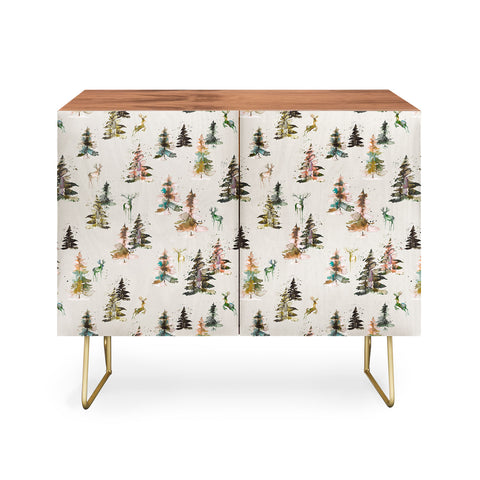 Ninola Design Deers and trees forest Beige Credenza